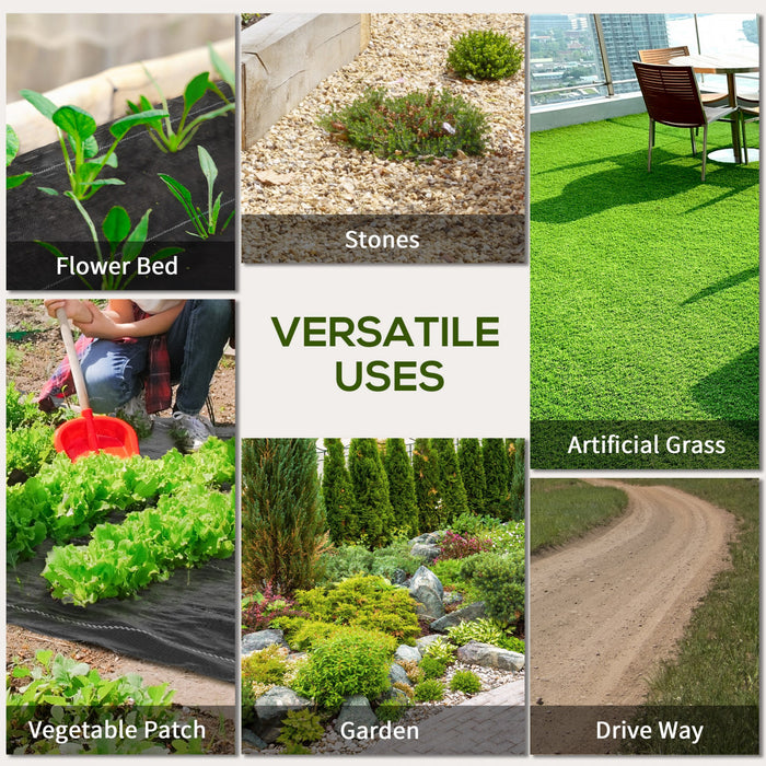 Outsunny 3ftx300ft Gardener Premium Weed Barrier 4.6OZ Landscape Fabric Durable & Heavy-Duty Weed Block Gardening Mat, Easy Setup & Superior Weed Control Convenient Design