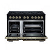 Forno Ambassador 48" Dual Fuel Range, Black, 8 Sealed Burners, 6.7 Cu.Ft. Ovens - FFSGS6199-48CPBLK | Cuisiniere double combustible Ambassador de 48 po, noir, 8 bruleurs scelles, 6,7 pi³ – FFSGS6199-48CPBLK