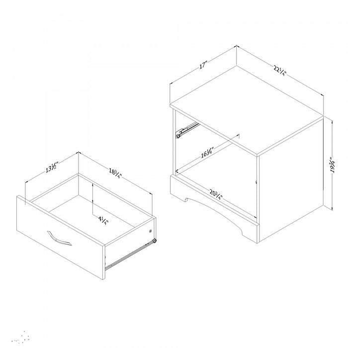 Step One 1-Drawer Nightstand - End Table with Storage Weathered Oak - South Shore