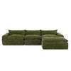 Cloud 116 Inch Modular Sectional Sofa with Ottoman and Legless Design, Green | Cloud Canape Sectionnel Modulaire 116 po avec Ottoman et Design Sans Pieds, Vert