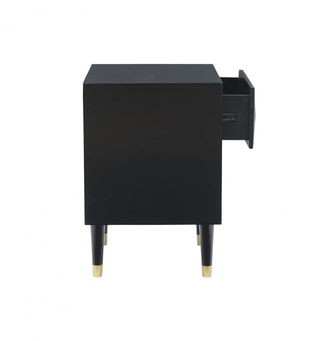Geo 2-Drawer Textured Nightstand - Black