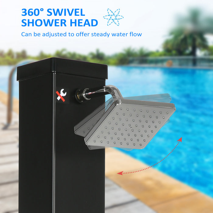Outsunny Solar Heated Shower with Free-Rotating Shower Head, 7 FT