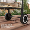 Outsunny Charcoal BBQ Grill Rolling Barbecue Trolley Smoker with Wheels, 2 Side Shelves and a Bottom Shelf Patio Outdoor Garden, Black and Red