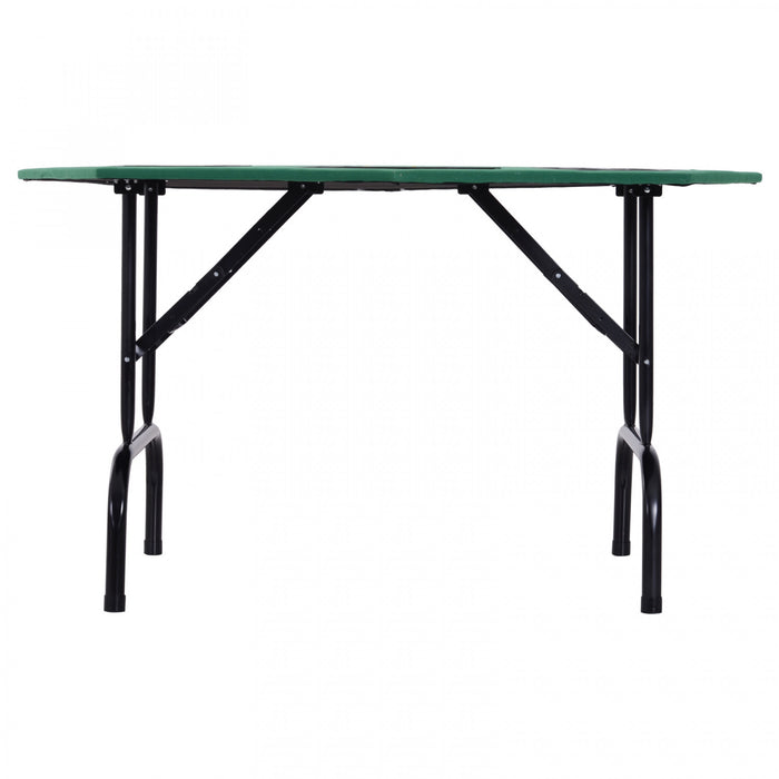 Soozier 47\" 8 Player Blackjack Folding Poker Table with Cup Holders, Green