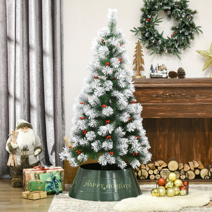 Homcom 26 Inch Christmas Tree Collar Ring, Stand Cover For Decor, Green