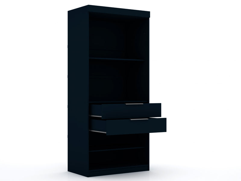 Mulberry Contemporary Modern 13-Piece Wardrobe Closet in Midnight Blue