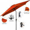 Costway 9ft Patio Umbrella Outdoor W/ 50 LBS Round Umbrella Stand W/ Wheels