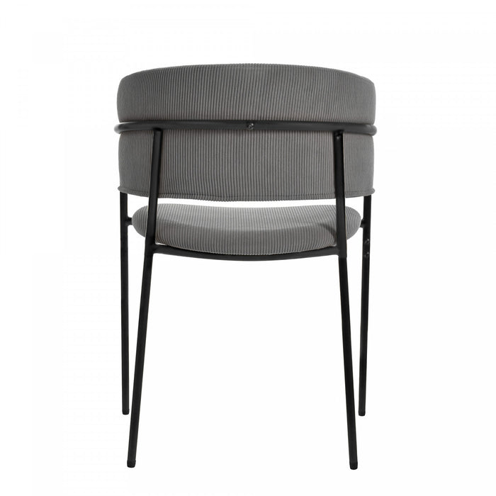 Ethan Set of 6 Modern Corduroy Upholstery Side Chair with Angled Legs and Adjustable Feet,Grey Dining Chair