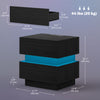 HOMCOM Modern Nightstand with Charging Station and LED Light for Bedroom