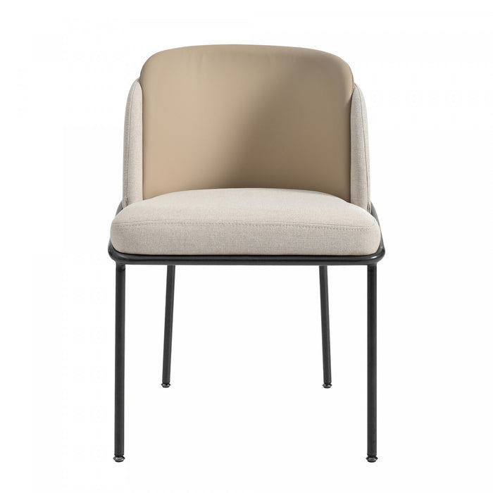 Olivia Set of 2 Modern Dining Chair with Slanted Legs and Adjustable Feet,Beige