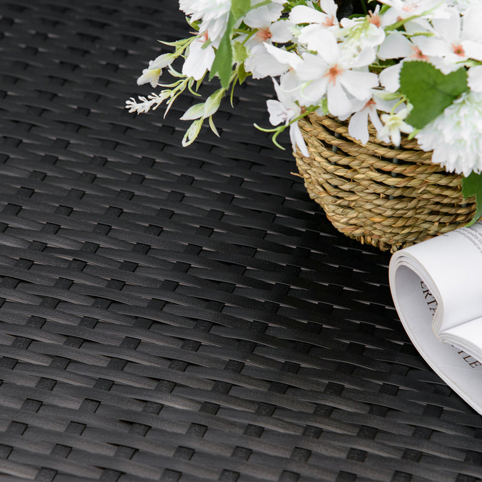 Outsunny 2 Seater Wicker Outdoor Glider Bench, Black