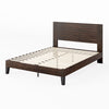 Tonja Wood Platform Bed with Headboard in Dark Brown - King Size | Tonja lit plateforme en bois avec tête de lit brun foncé - Très grand