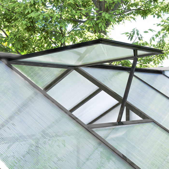 Outsunny 10' X 6' X 6.4' Polycarbonate Greenhouse With Rain Gutters, Clear