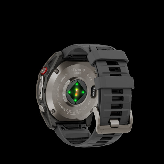 Garmin Fenix 8 Pro 51mm Graphite Premium Smartwatch - Performance Wearable, Sapphire Lens Durability, Weather Forecasts LTE, Location Check-Ins, Triathlon Profiles