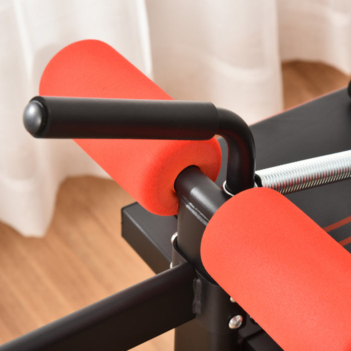 Soozier Sit Up Bench, Workout Bench Abdominal Trainer With Resistance Bands And Reverse Crunch Handle