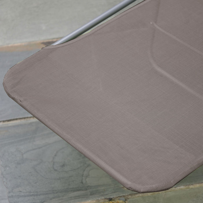 Outsunny Outdoor Lounge Chair, Folding Adjustable Reclining Chair, Brown