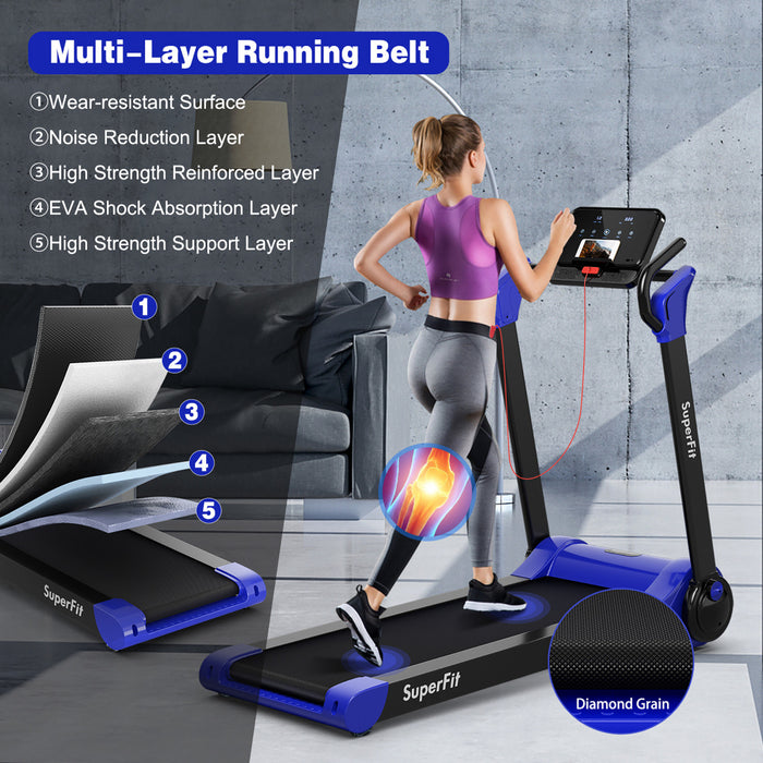 Superfit Folding 2.25hp Electric Treadmill Running Machine App Control Bluetooth