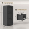 HOMCOM Office File Cabinet with 3 Drawers, Vertical Filing Cabinet, Black
