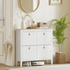 HOMCOM Shoe Cabinet with 4 Flip Drawers, Narrow Shoe Storage Cabinet