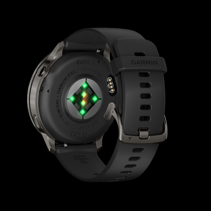 Garmin Venu 4 45mm Slate Multisport Smartwatch - Performance Monitor, Fitness Age Estimate, Turn-by-Turn Navigation, SatIQ Tech, Voice Control