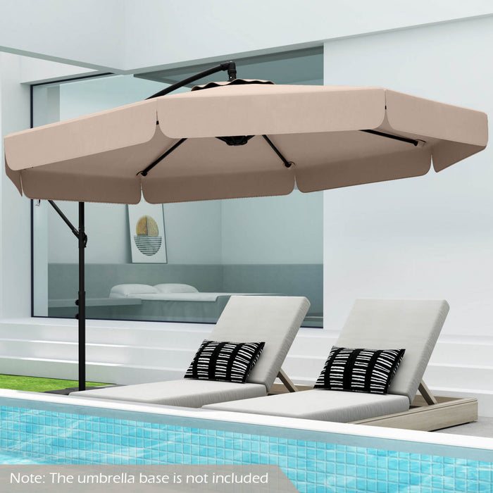 Costway 10 FT Offset Hanging Umbrella Patio Cantilever Umbrella with Cover Beige