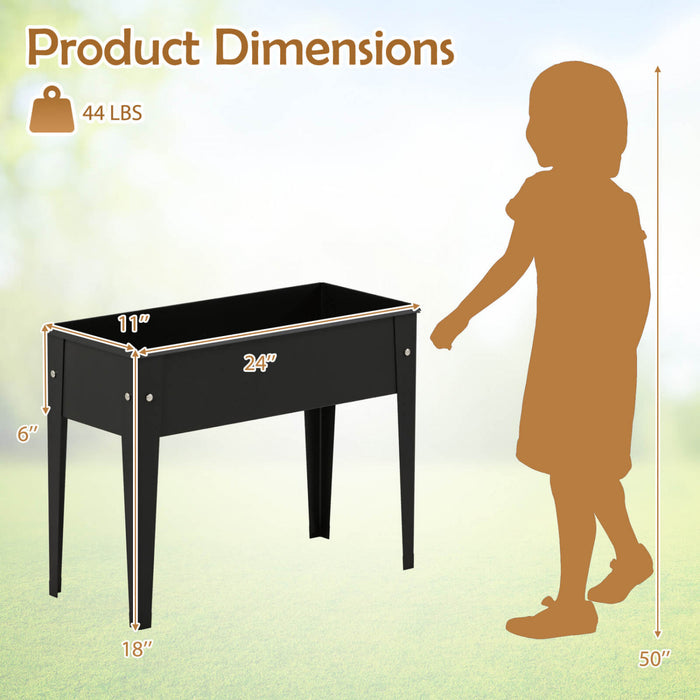 Costway Raised Garden Bed Elevated Metal Planter Box With Legs Drainage Holes Gardening Box