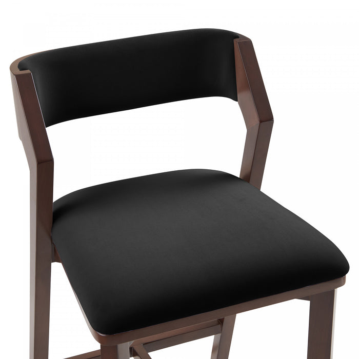 Patricia Modern Wood Upholstered Counter Stool in Black - Set of 3