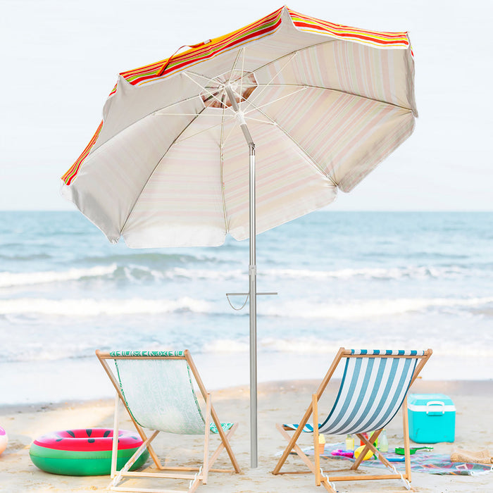 Costway 6.5FT Patio Beach Umbrella Sun Shade Tilt Carry Bag