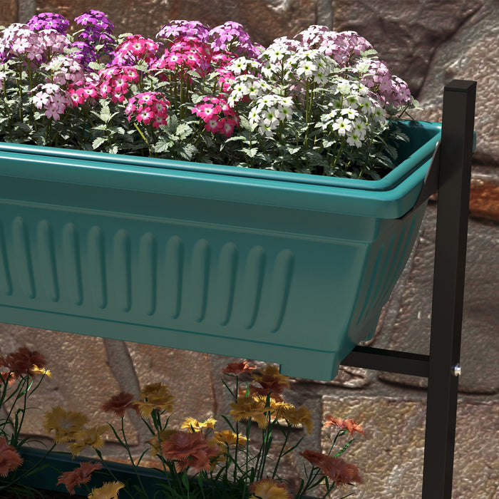 Outsunny 4-tier Vertical Raised Garden Bed With 4 Planter Boxes, Wheels, Outdoor Plant Stand Grow Container With Leaking Holes For Balcony Patio Outdoor, Green