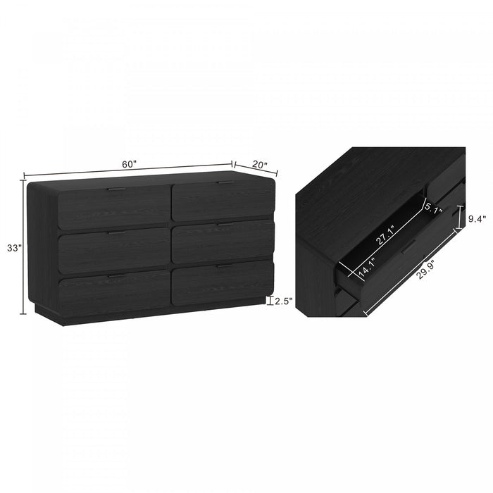 Chrystie Contemporary Modern 2-Piece Dresser and Nightstand in Black
