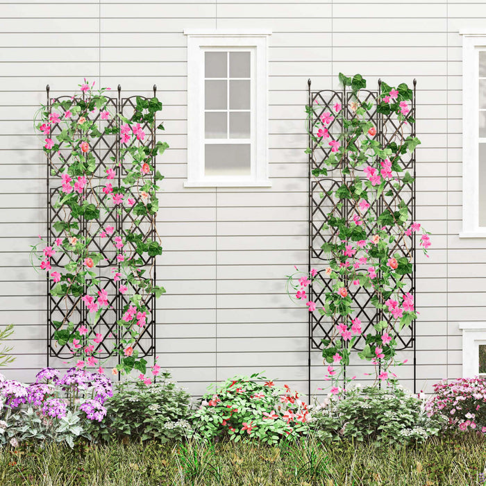 Costway 2 Pcs Garden Trellis For Climbing Plants Rustproof Metal Plant Support Frame