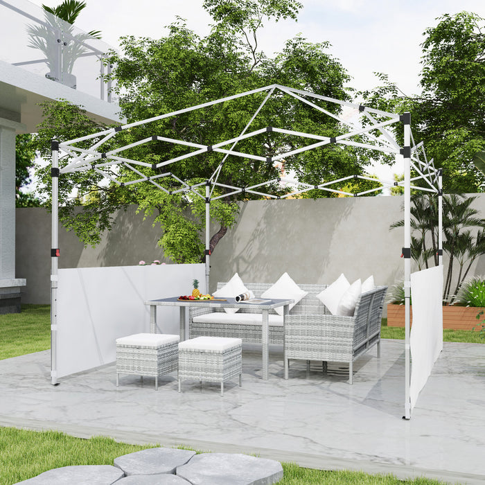 Outsunny 2 Pcs Canopy Half Walls For 10' X 10' Or 10' X 20' Canopy, White
