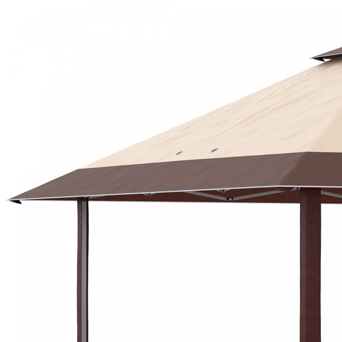 Outsunny 13' X 13' Outdoor Pop-up Party Tent Canopy With Top Vent, Khaki
