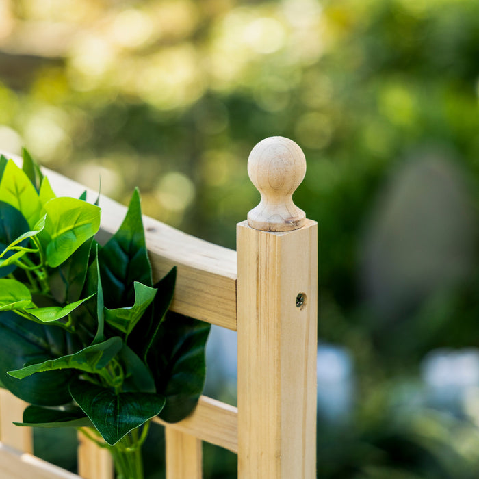Outsunny Raised Garden Bed w/ Trellis Wood Garden Planter Box Natural Wood