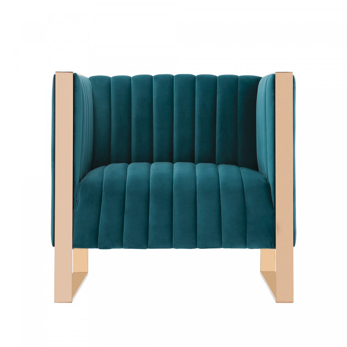 Trillium Mid-Century Modern 2-Piece Sofa Set in Teal
