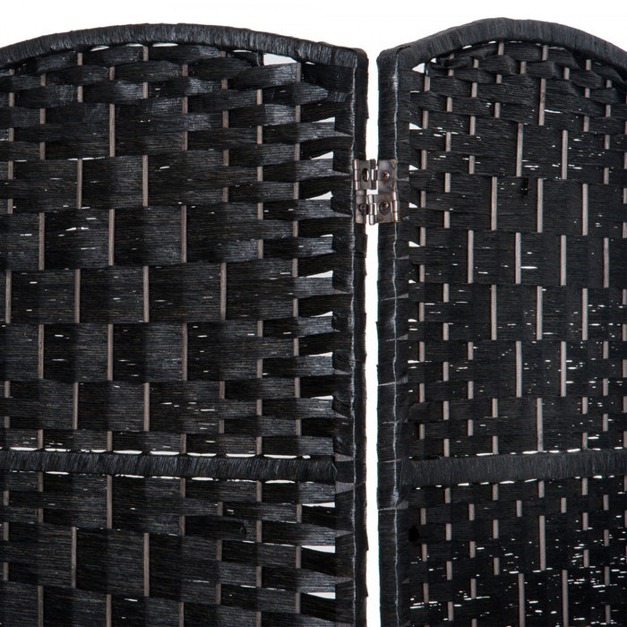 Homcom Double Hinged Woven Wicker Room Divider And Privacy Screens