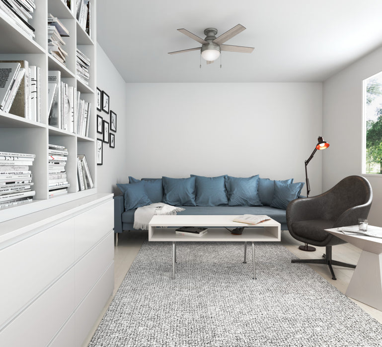 Anslee Low Profile Ceiling Fan with Light Fixture - Grey