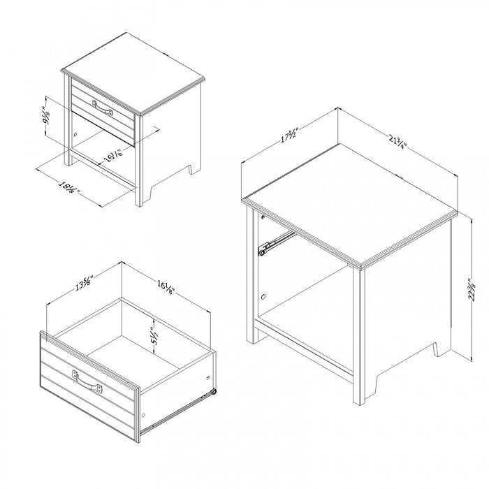 Ulysses 1-drawer Nightstand - End Table With Storage - Blueberry 