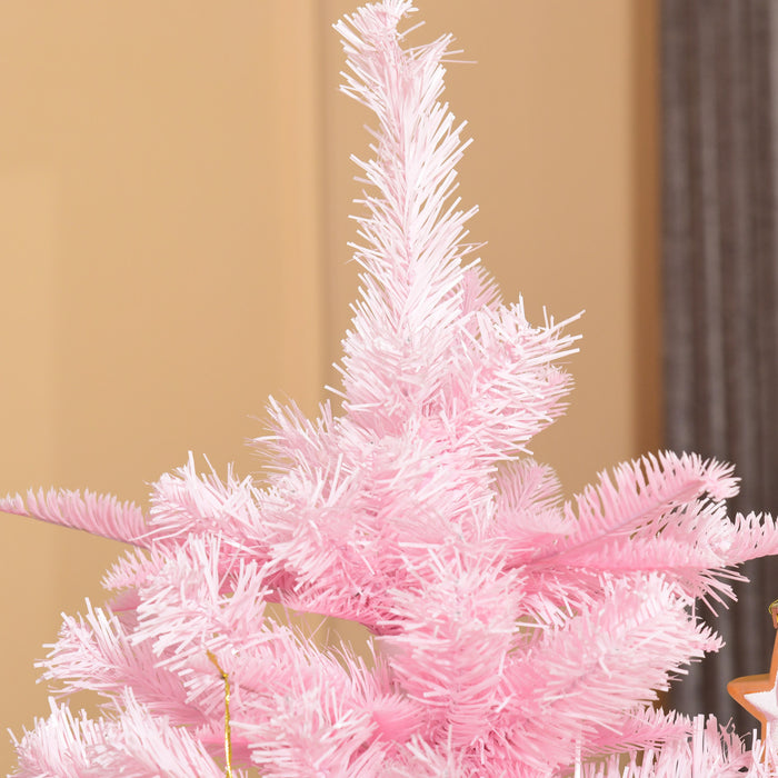 Homcom 6ft Artificial Christmas Tree With Automatic Open For Party Pink