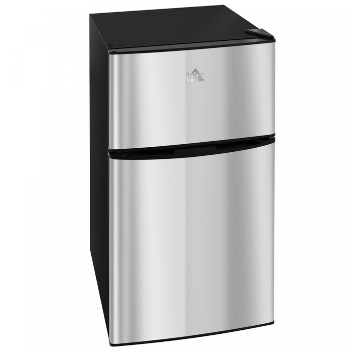 HOMCOM 3.2 Cu Ft Mini Fridge with Freezer Adjustable Shelf Reversible Doors