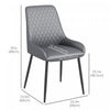 HOMCOM Dining Chairs Set of 4, PU Leather Kitchen Chairs with Steel Legs
