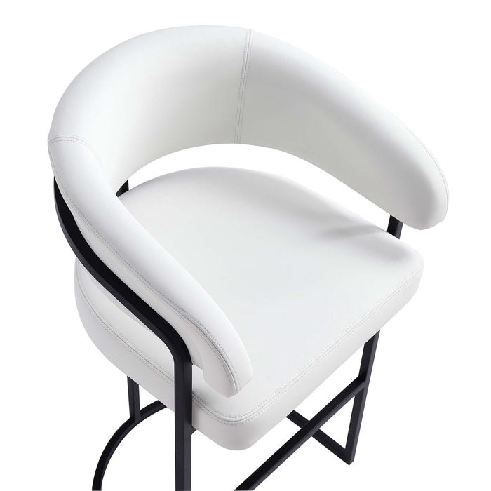 Augusta Modern Metal Upholstered Counter Stool in White