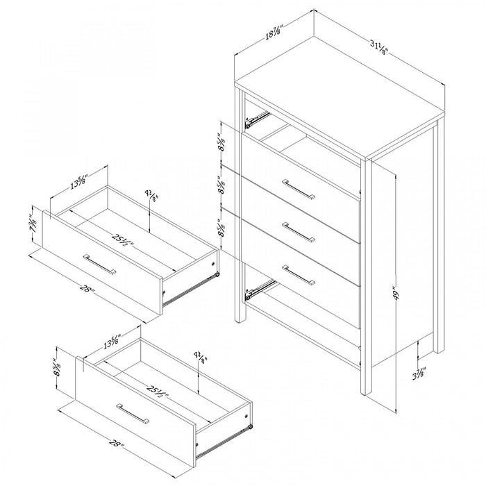 Gravity 5-drawer Chest - Seaside Pine 