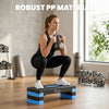 Soozier Aerobic Exercise Step Platform, 4"/6"/8" Height Adjustable Aerobic Stepper with Risers, Workout Stepper for Home Gym, Men, Women, Cardio Fitness, Strength Training, Blue
