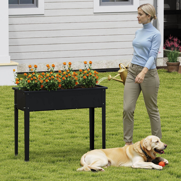 Costway Raised Garden Bed Elevated Metal Planter Box With Legs Drainage Holes Gardening Box
