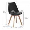 HOMCOM Modern Dining Chairs Set of 4 with PU Leather Cushion, Wood Frame
