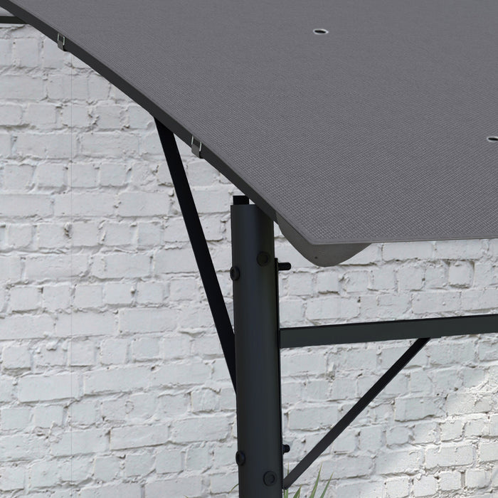 Outsunny 10' X 13' Pergola With Uv30+ Canopy, Steel Pergola Gazebo, Grey