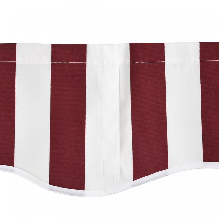 Outsunny 11' X 10' Retractable Awning Fabric Replacement Outdoor Sunshade Canopy Awning Cover, Uv Protection, Red And White