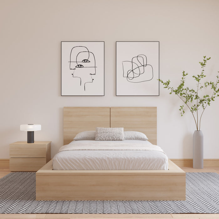 Nordika James Full Headboard - Natural Blonde Oak