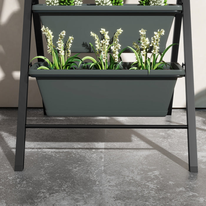 Outsunny 5-tier Vertical Raised Garden Bed With 5 Planter Boxes, Grey